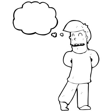 Düşünce kabarcığı olan adam