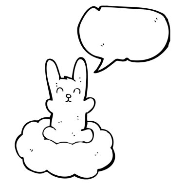 bulut üzerinde tavşan