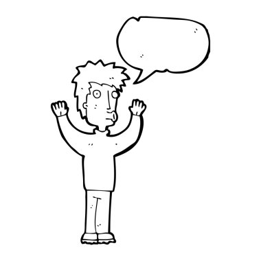 adam ellerini yükselterek