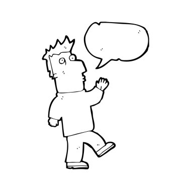 şaşırmış adam sallayarak