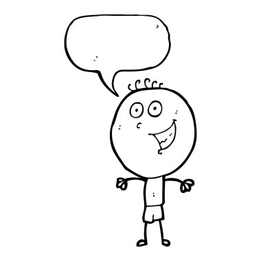 sırıtan doodle adam