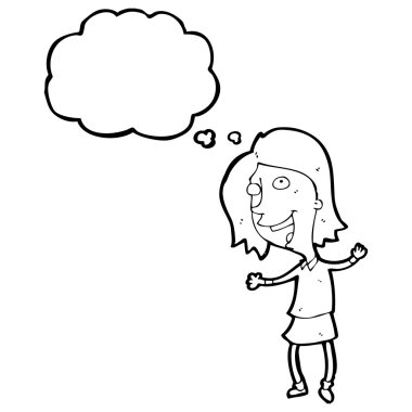 Konuşma balonu olan kadın