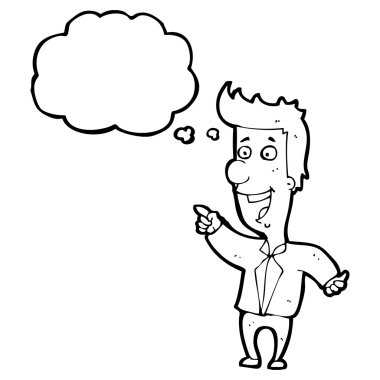 işaret ve gülen adam