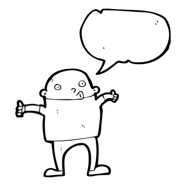 yukarı işareti veren çocuk