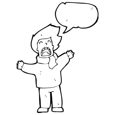 rüzgarda bağıran adam