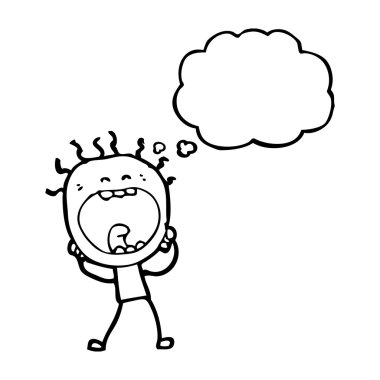 Doodle adam çığlık