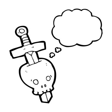 skull dövme kılıç