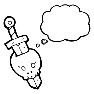 skull dövme kılıç