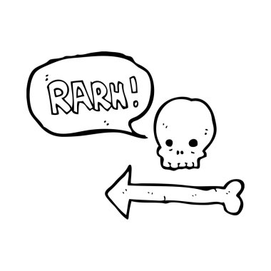 Spooky kafatası ve kemiklerin ok