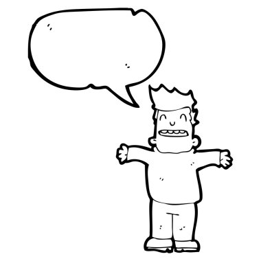 Düşünce kabarcığı olan adam