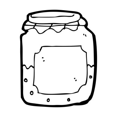 çizgi film yarım boş reçel kavanoz