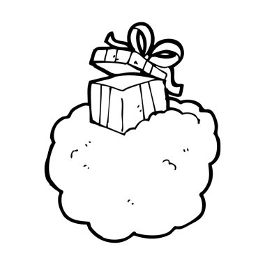 bulut üzerinde mevcut karikatür