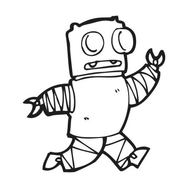 karikatür çalışan robot