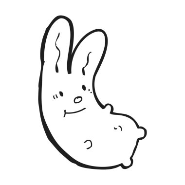 Sevimli çizgi film tavşanı.