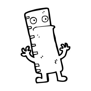 Cetvel çizgi film karakteri ölçme karikatür