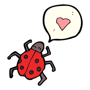 aşk kalp ile sevimli uğur böceği