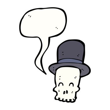 Spooky kafatası içinde üst şapka