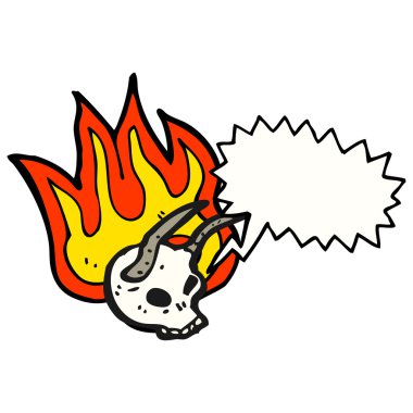 yanan Cadılar Bayramı şeytan kafatası