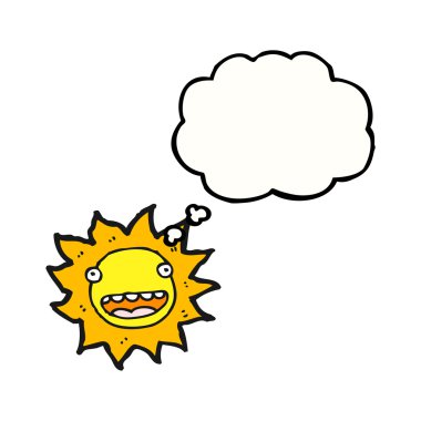 Beyaz bir arka plan üzerinde güneş