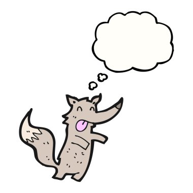 Beyaz bir arka plan üzerinde küçük kurt