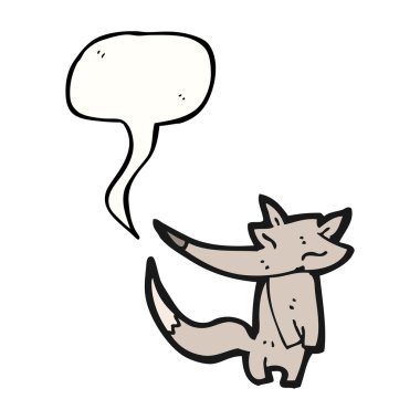 Beyaz bir arka plan üzerinde küçük kurt