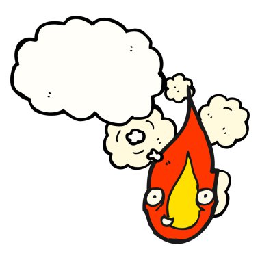 Beyaz arkaplanda ateş