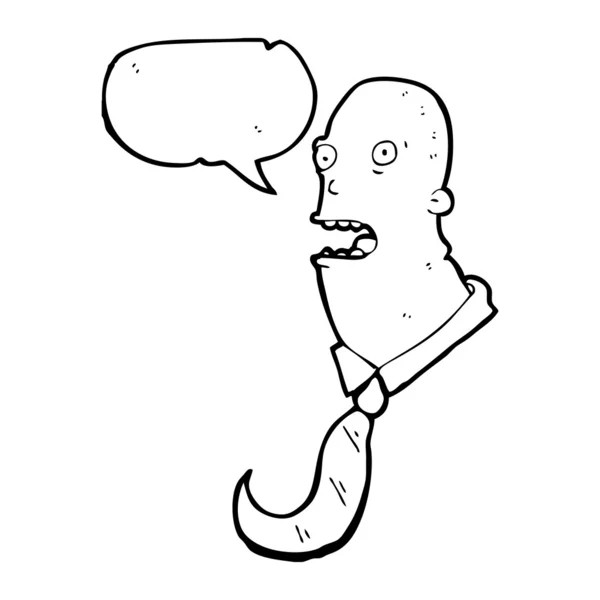 Homme chauve avec bulle de parole — Image vectorielle