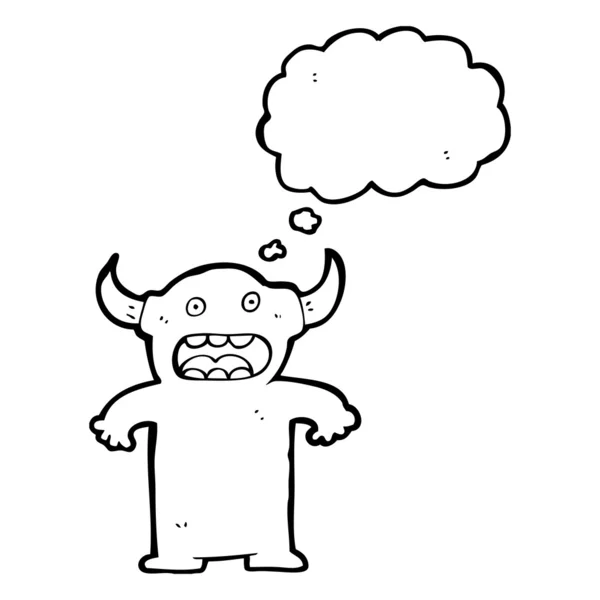 Demon with thought bubble — Stock Vector