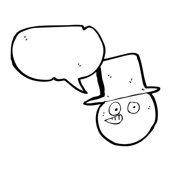 Muñeco de nieve bauble en sombrero — Vector de stock