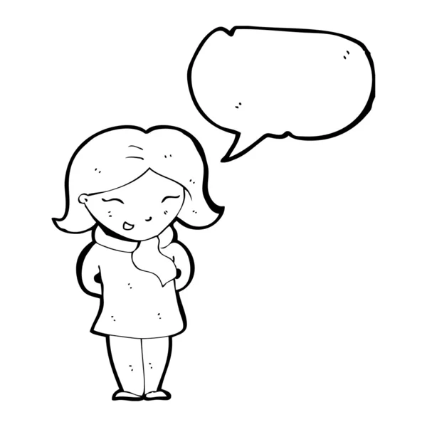 Mujer con burbuja de pensamiento — Vector de stock