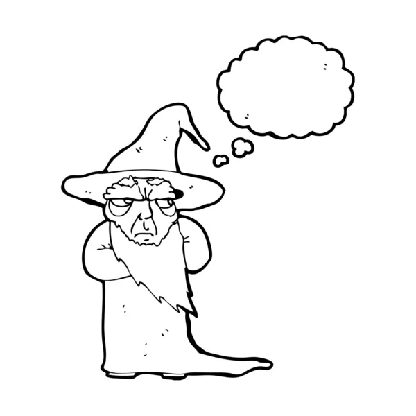 Vieux sorcier grincheux — Image vectorielle