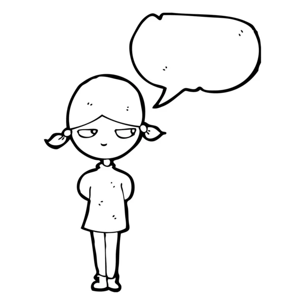 Annoyed girl with thought bubble — Stock Vector