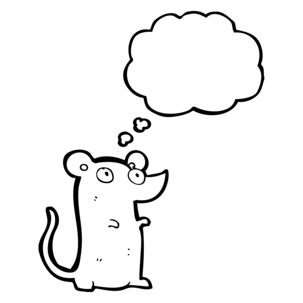 Ratón con burbuja de pensamiento — Vector de stock