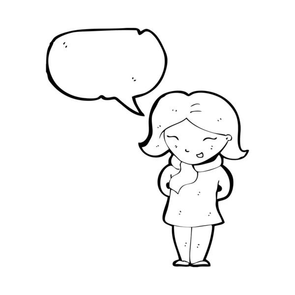 Mujer con burbuja de pensamiento — Vector de stock