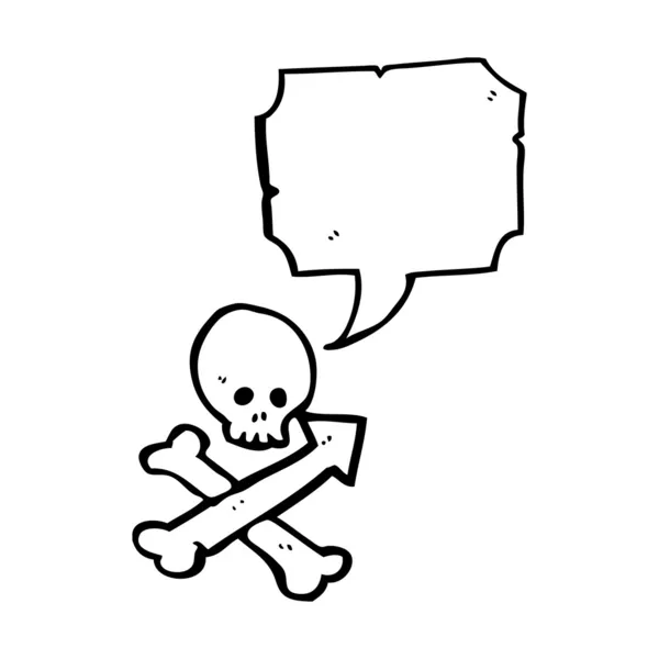Signe pointant le crâne et les os croisés — Image vectorielle