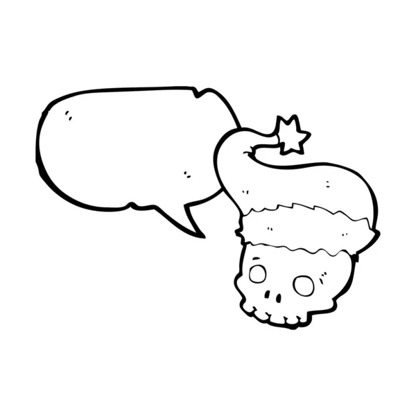 Skull in santa hat — Stock Vector