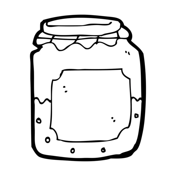 Cartoon half leeg jam pot — Stockvector