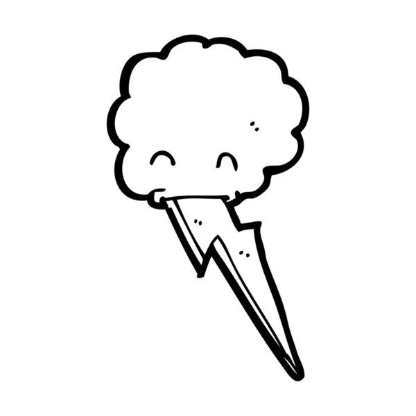 Dessin animé nuage cracher éclair boulon — Image vectorielle