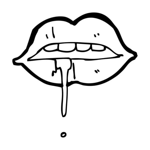 Cartoon drooling lips — Stock Vector © lineartestpilot 21547023