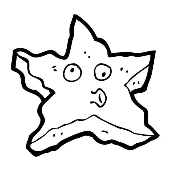 Personaje de estrella arrugada de dibujos animados — Vector de stock