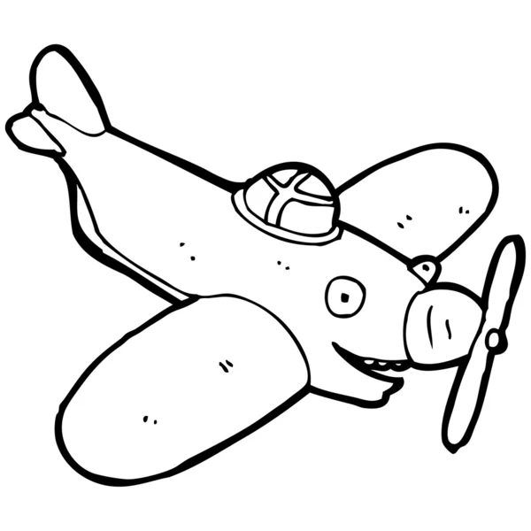 Avión de caza de dibujos animados — Vector de stock