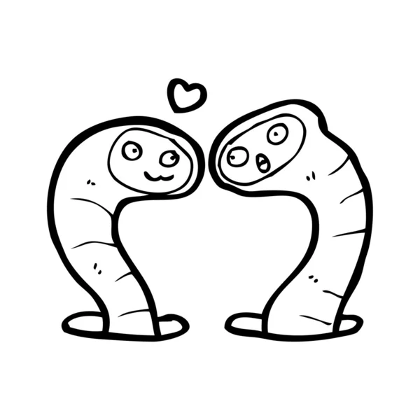 Kreslený červ láska — Stockový vektor