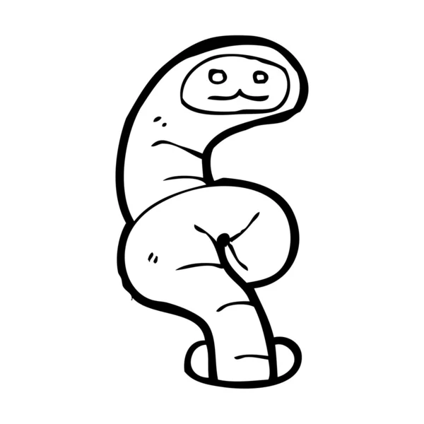 Personagem de worm dos desenhos animados — Vetor de Stock