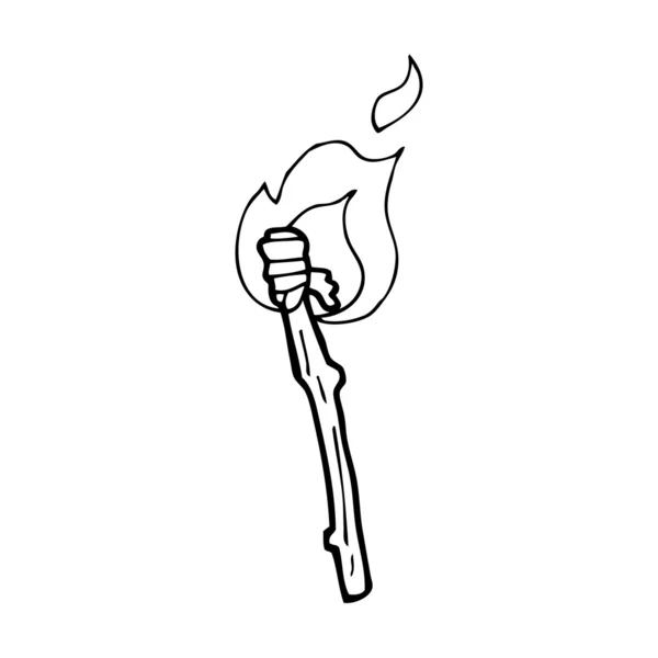 Cartoon burning torch — Stock Vector