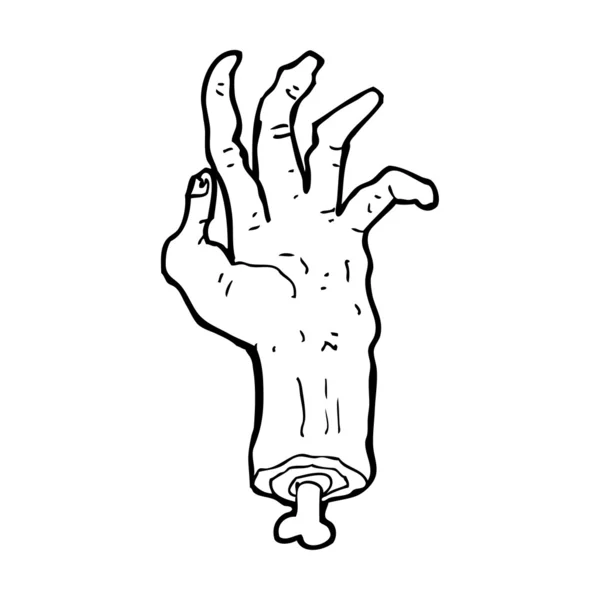 Bruto zombie hand cartoon — Stockvector