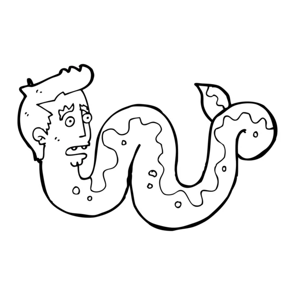 Hombre de la serpiente de dibujos animados — Vector de stock