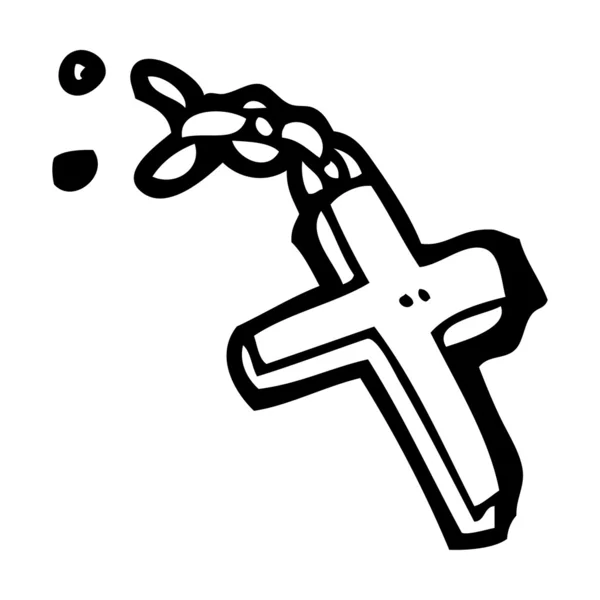 Crucifix dessin animé — Image vectorielle