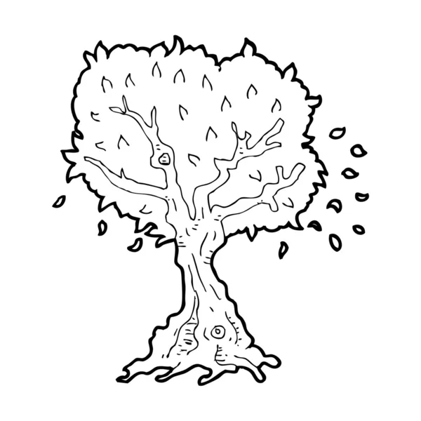 Dessin animé grand arbre — Image vectorielle