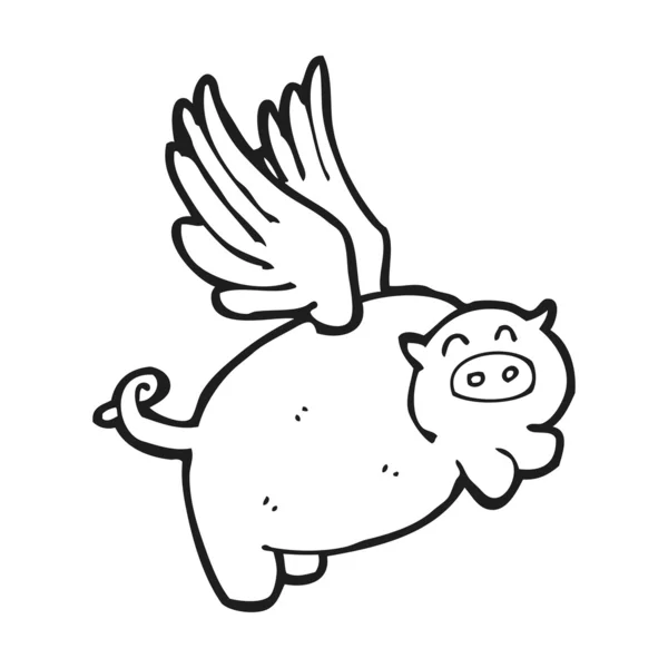 Dessin animé cochon volant — Image vectorielle