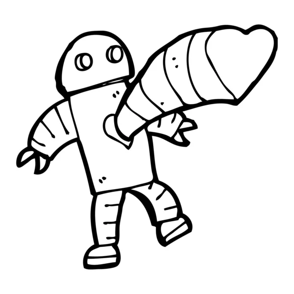 Robot in liefde cartoon — Stockvector